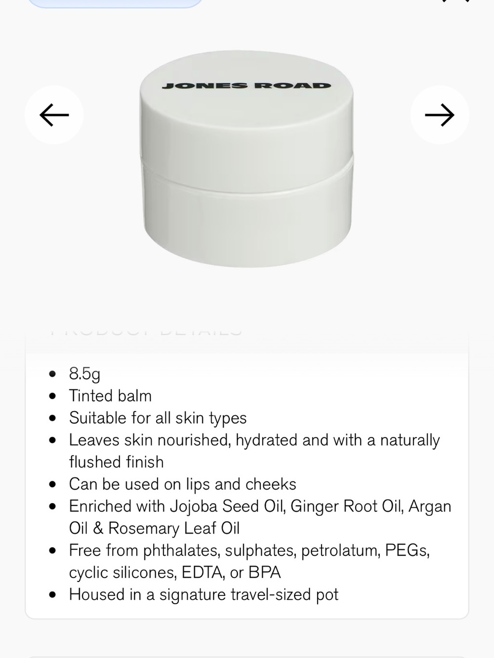 Jones Road Miracle Balm in Tawny
